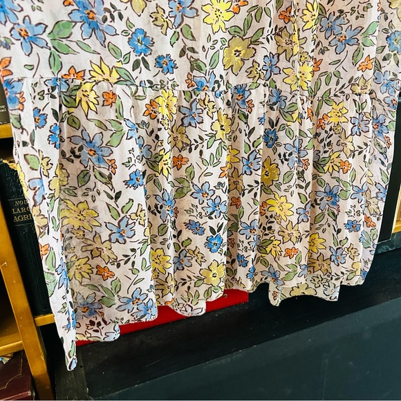 Velvet Graham Spencer Sheer Floral Drawstring Waist Slip Lng Sleeve Midi Dress S - Picture 3 of 16